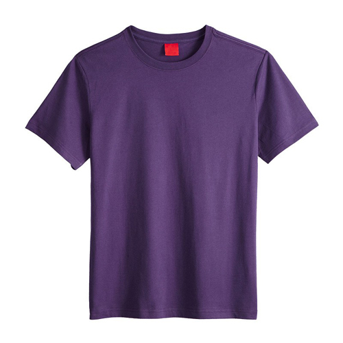紫色纯棉文化衫平铺图