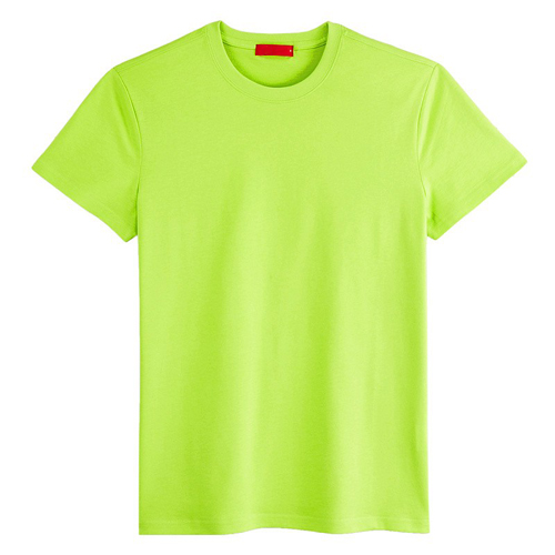 果绿色纯棉文化衫平铺图