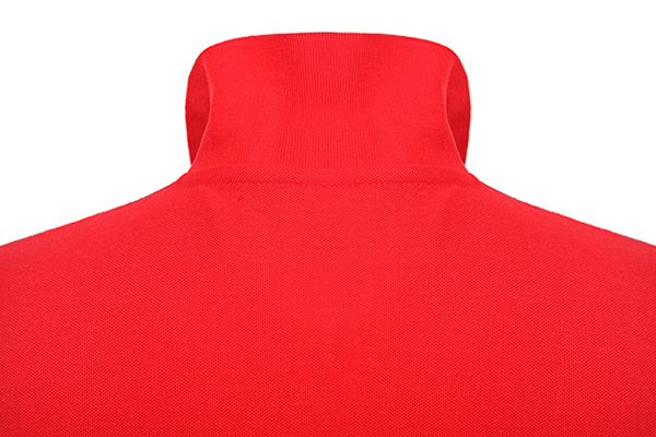 红色长袖polo衫t恤衫立领