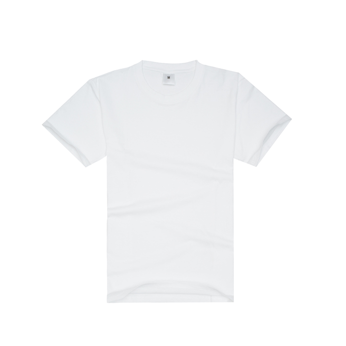 新款白色纯棉圆领T恤衫