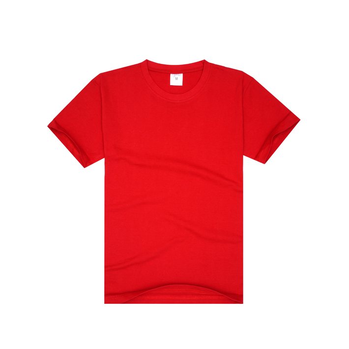 180g纯棉红色圆领T恤衫
