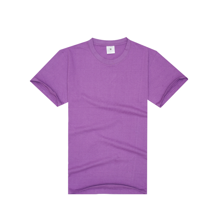 180g紫色纯棉圆领T恤衫