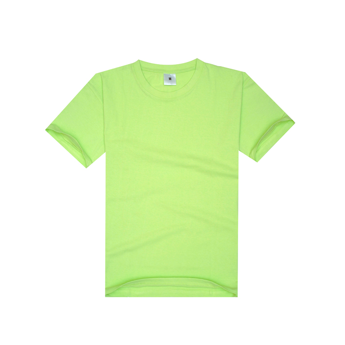 180g纯棉果绿色圆领广告T恤衫