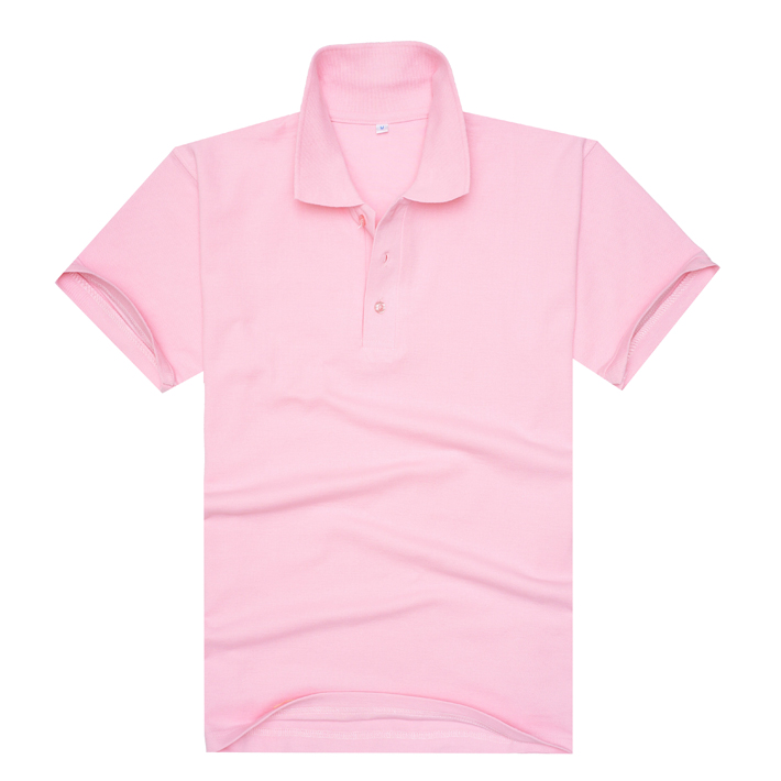 240gCVC粉红色翻领T恤衫