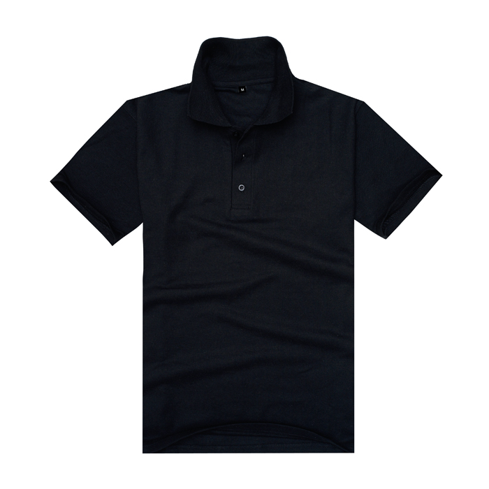 新款220gCVC黑色短袖polo衫