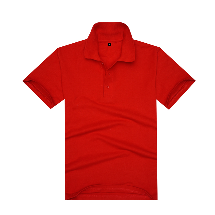 新款220gCVC红色短袖polo衫