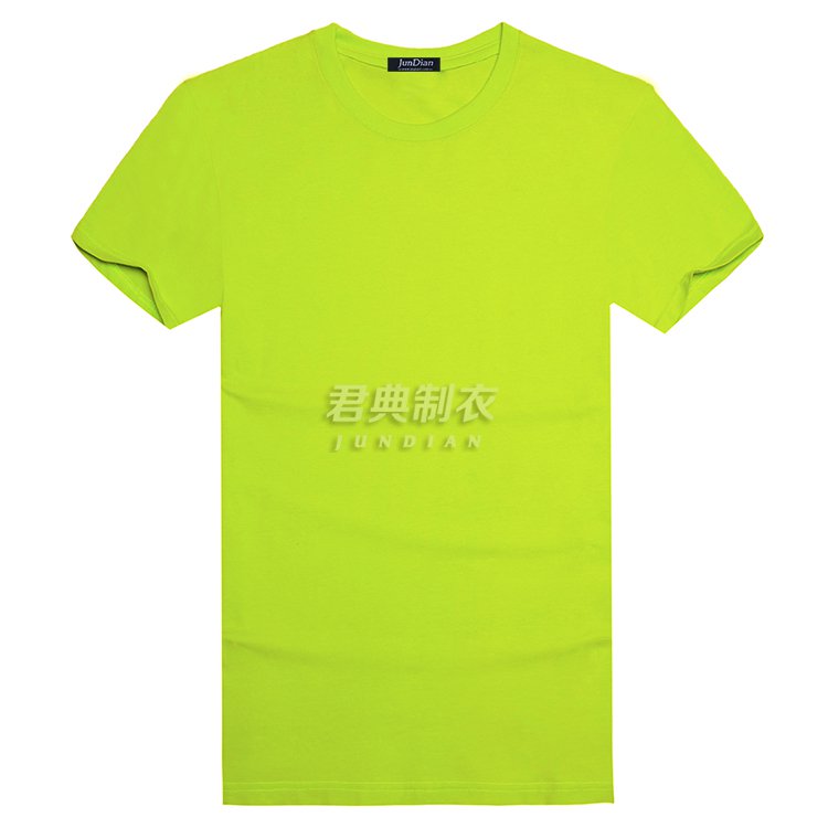 果绿色莱卡棉T恤文化衫