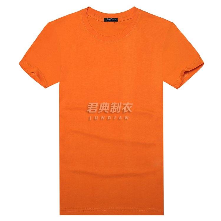 橘色莱卡棉T恤文化衫