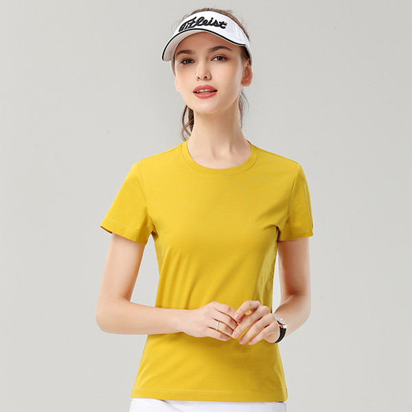 黄色T恤,经典焦黄色T恤,高档纯棉黄色T恤定制